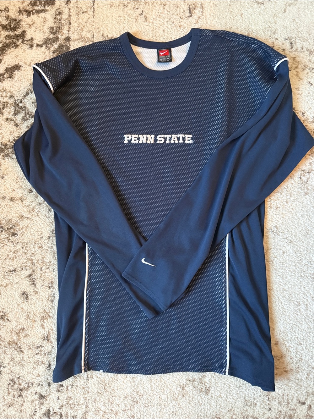 Nike Penn State Long Sleeve Performance Top - Navy with White Accents